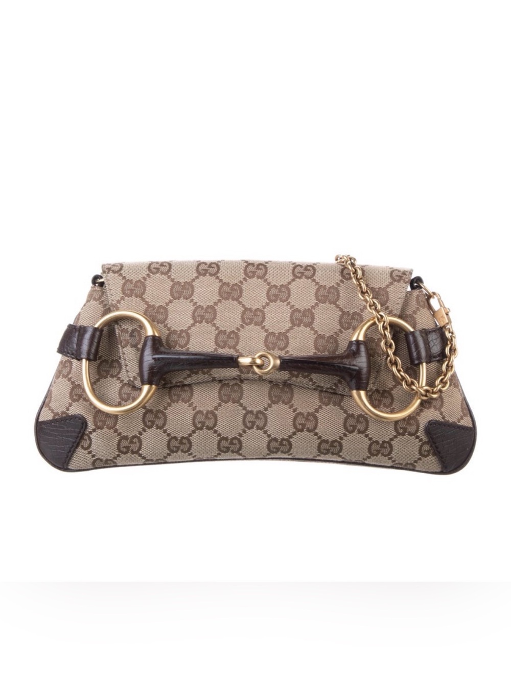 Gucci Tan and Gold Clutch
